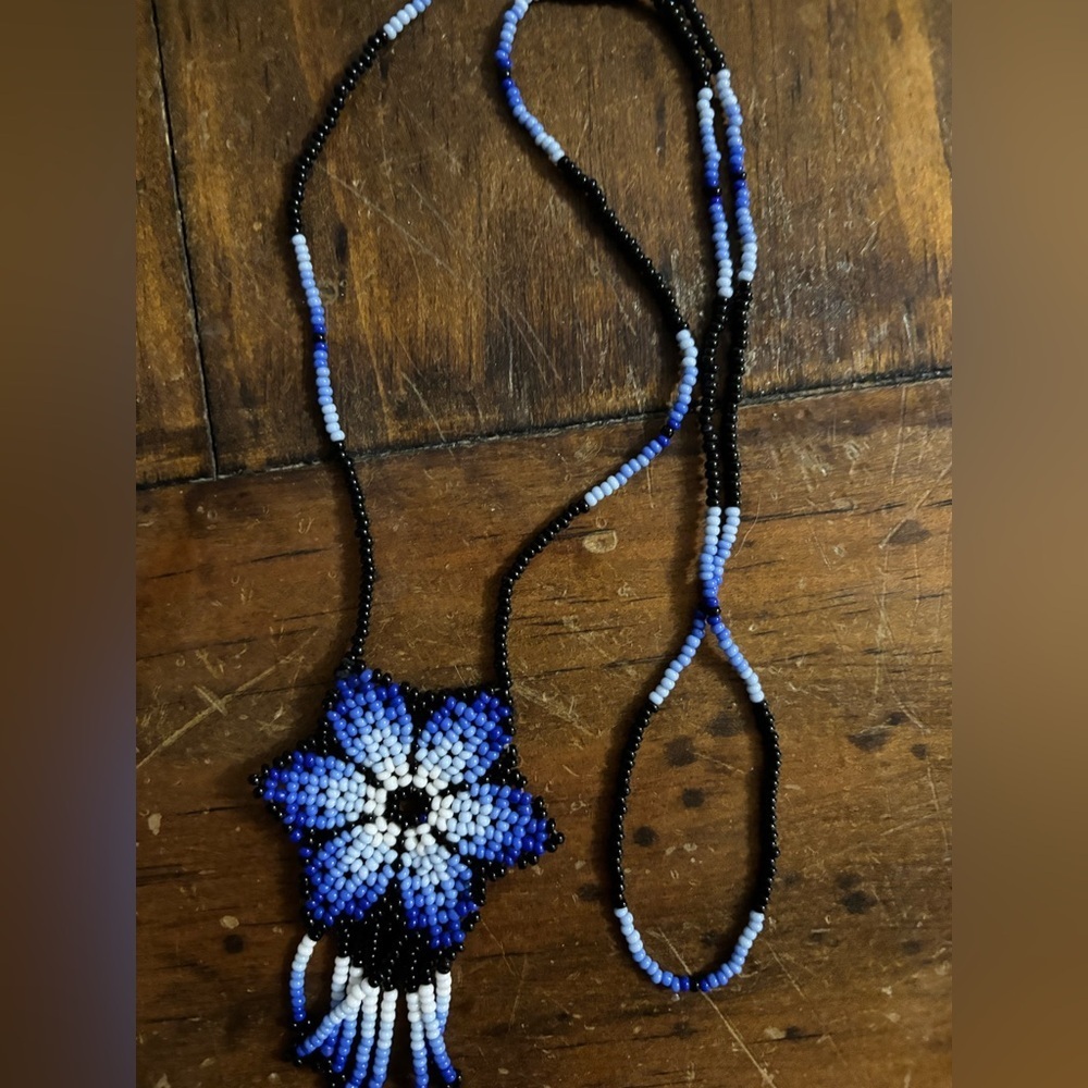Mexican beaded necklace flower